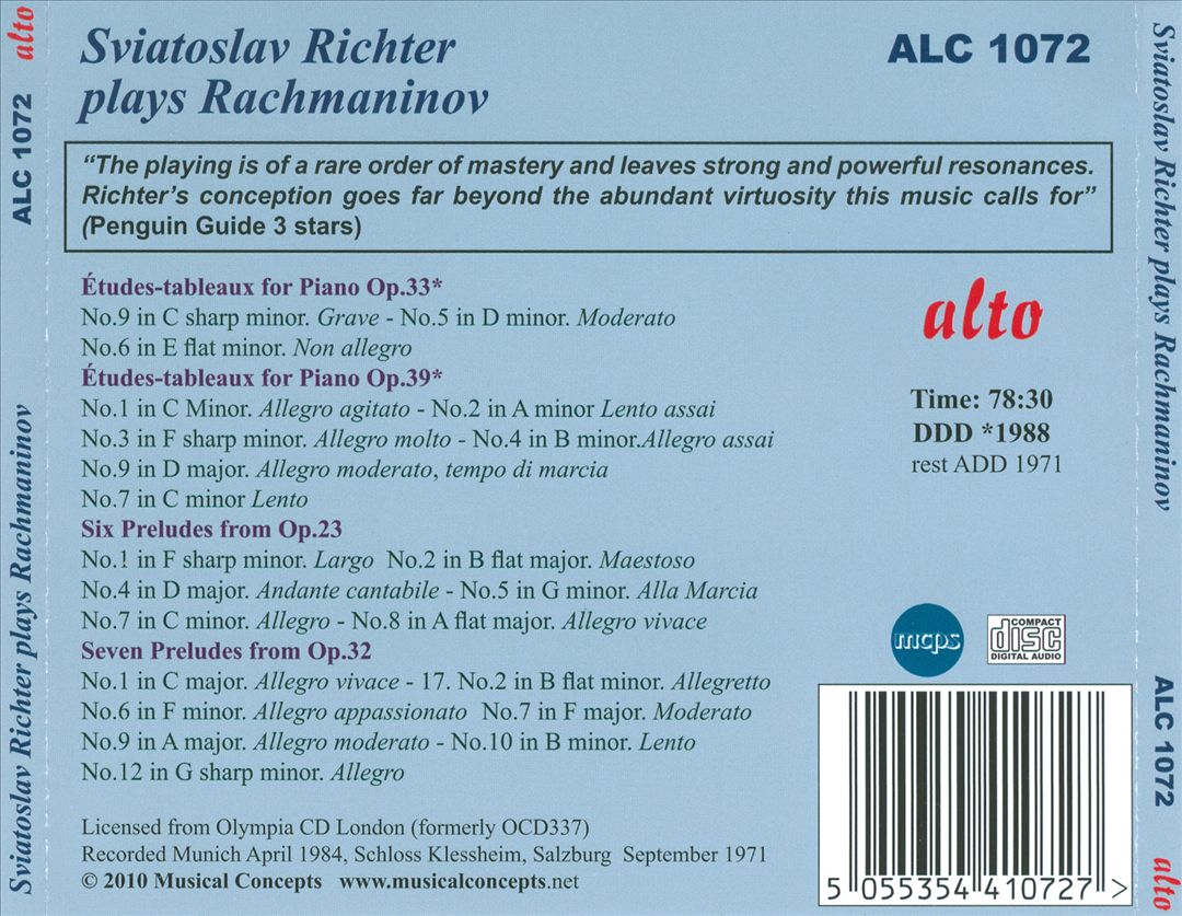 Rachmaninov: Preludes & Études-Tableaux cover art