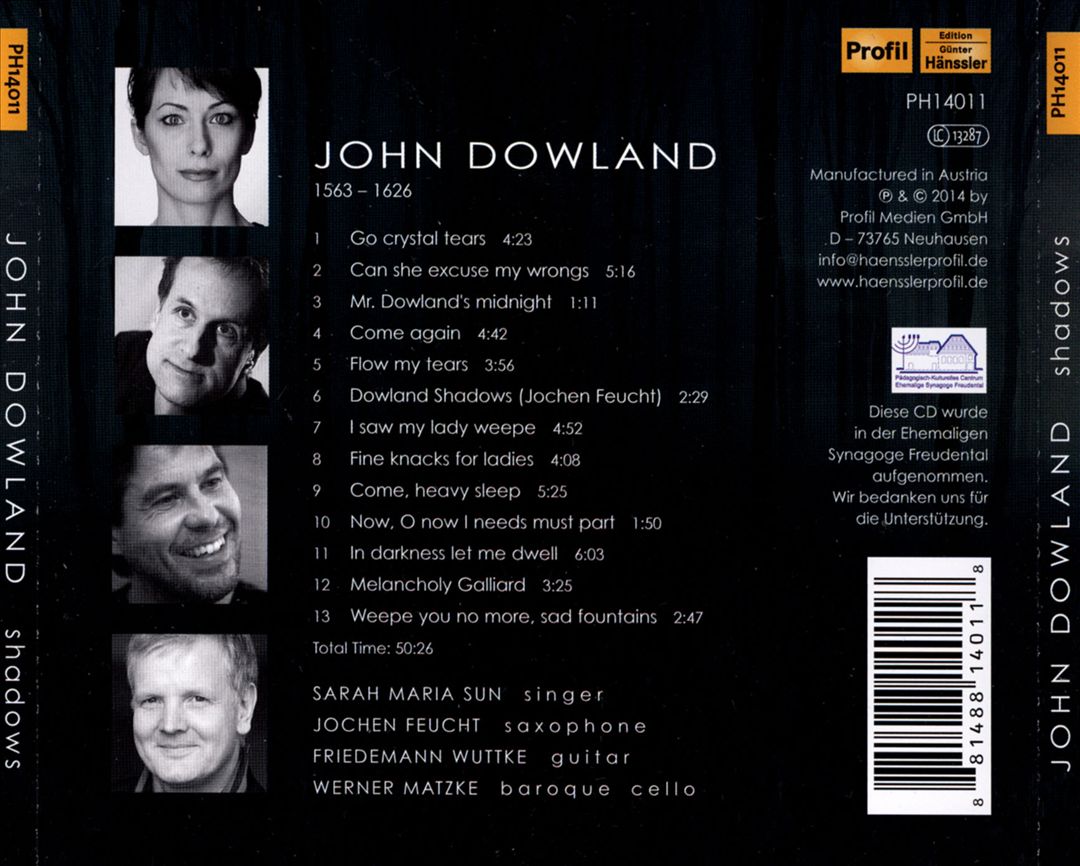 Dowland: Shadows cover art