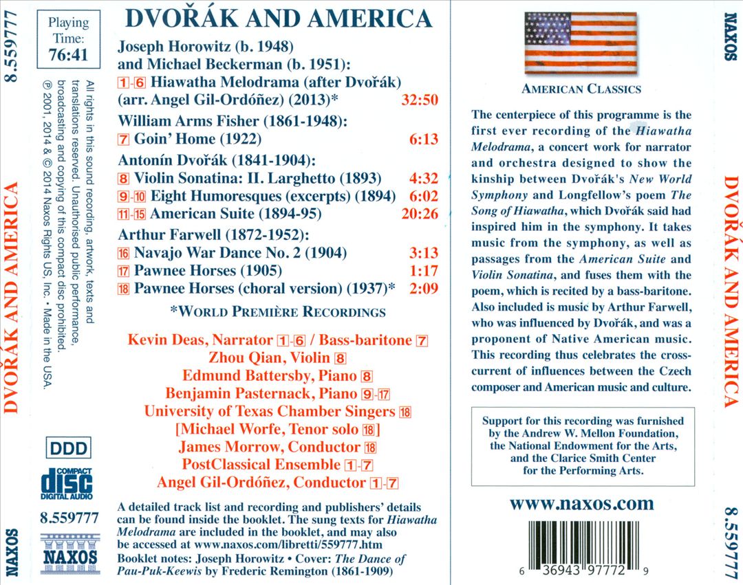 Dvorák and America: Hiawatha Melodrama cover art