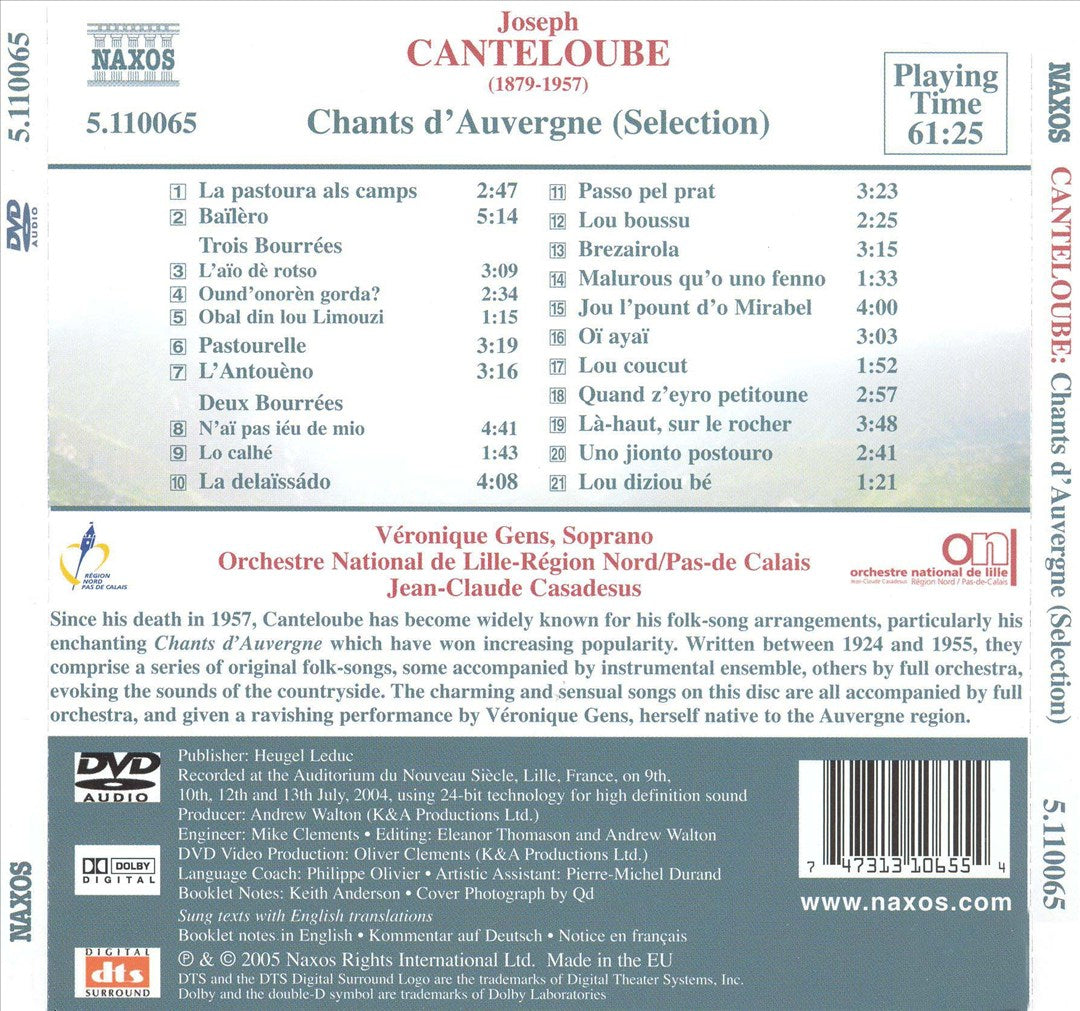 Canteloube: Chants d'Auvergne cover art