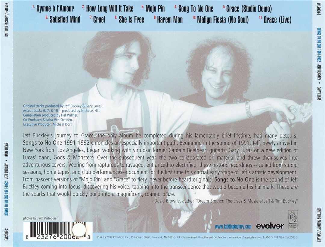 Songs to No One 1991-1992 cover art