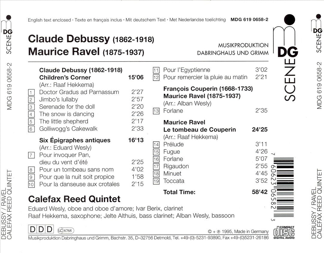 Ravel: Le tombeau de Couperin; Debussy: Children's Corner; Six épigraphes antiques cover art