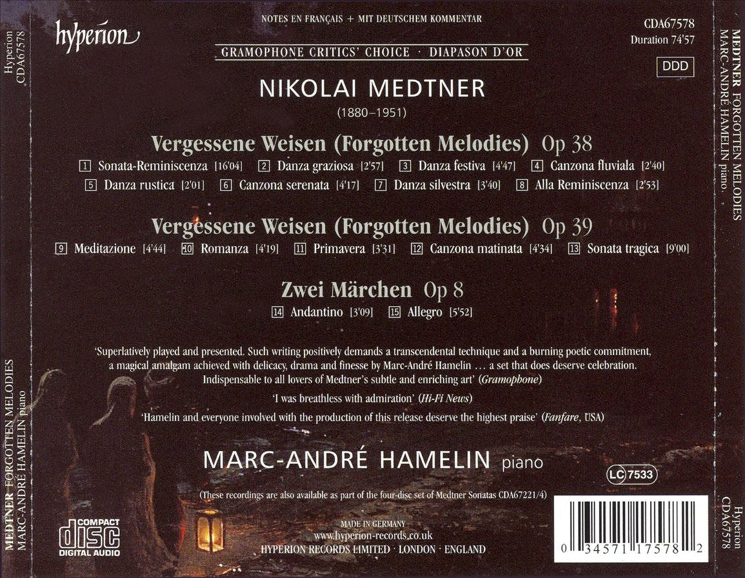 Medtner: Forgotten Melodies I, II cover art