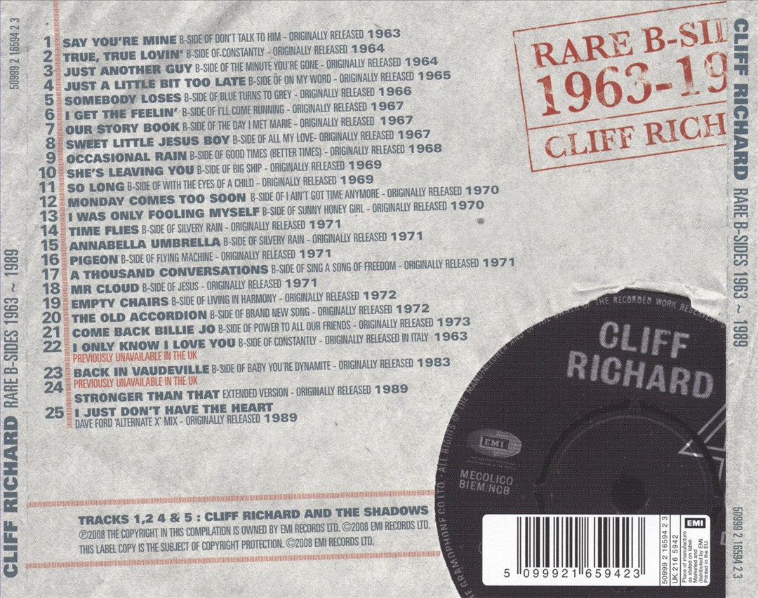 Rare B-Sides 1963-1989 cover art