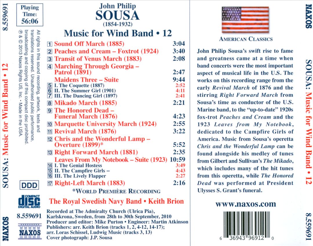 John Philip Sousa: Music for Wind Band, Vol. 12 cover art