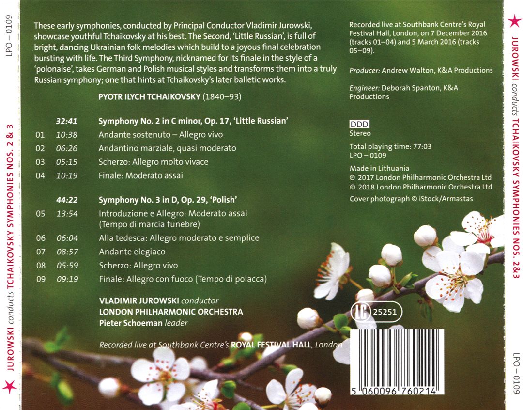 Tchaikovsky: Symphony No. 2 'Little Russian'; Symphony No. 3 'Polish' cover art