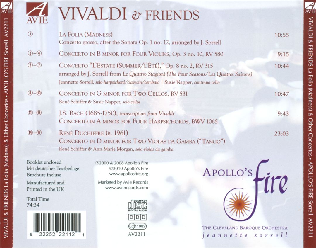 Vivaldi & Friends: La Folia (Madness) & Other Concertos cover art