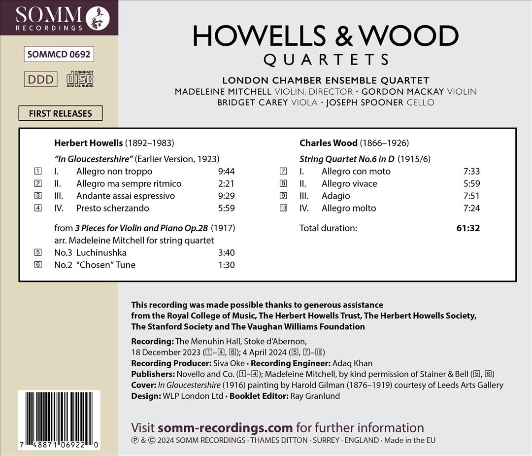 Howells & Wood: Quartets cover art