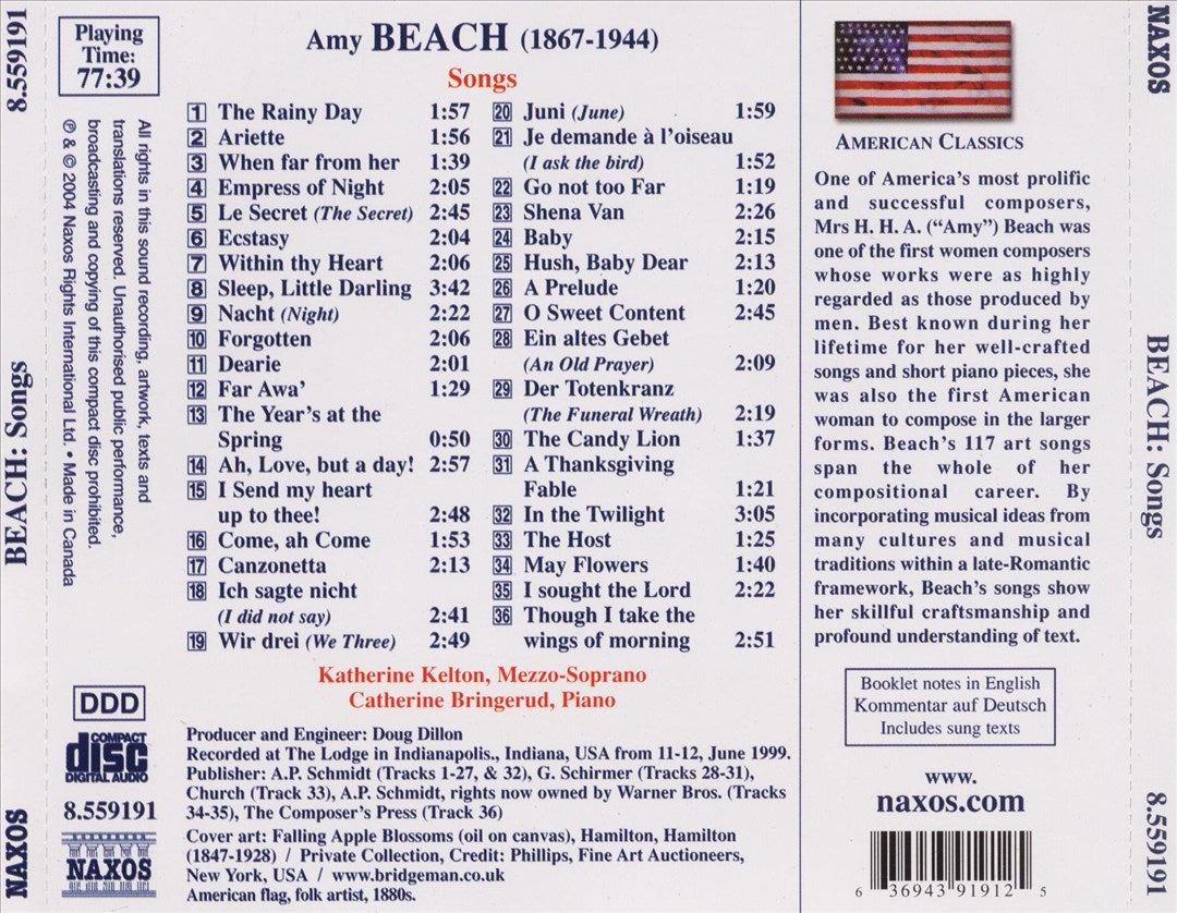 Amy Beach: Songs cover art