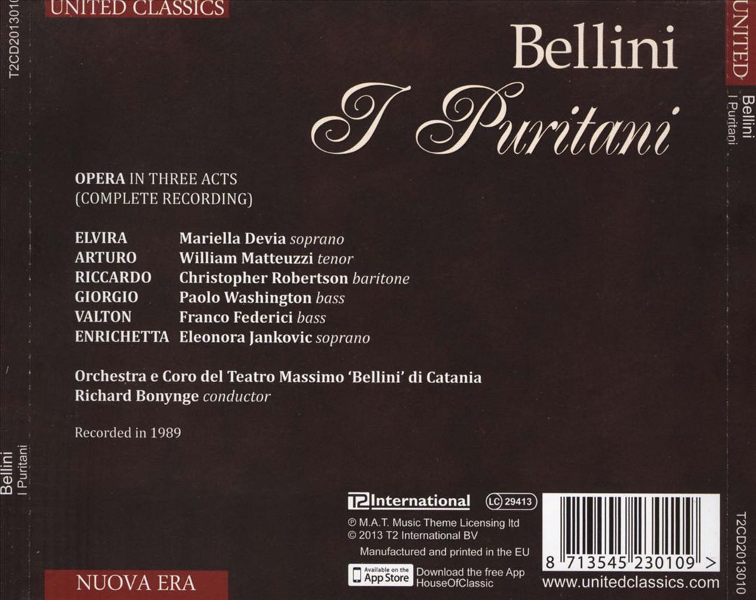 Bellini: I Puritani cover art