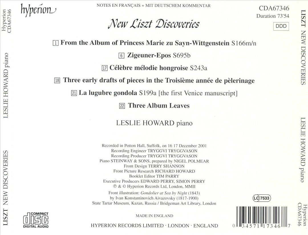 New Liszt Discoveries cover art