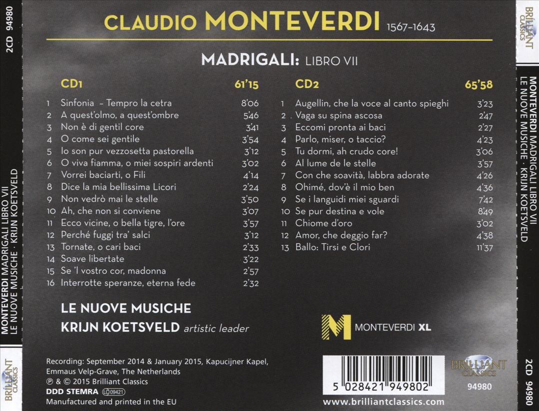 Monteverdi: Madrigali, Libro VII cover art