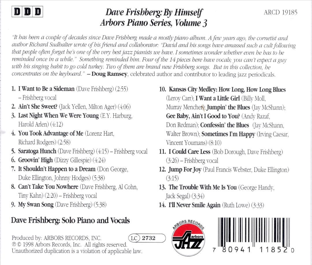 By Himself: Arbors Piano Series, Vol. 3 cover art