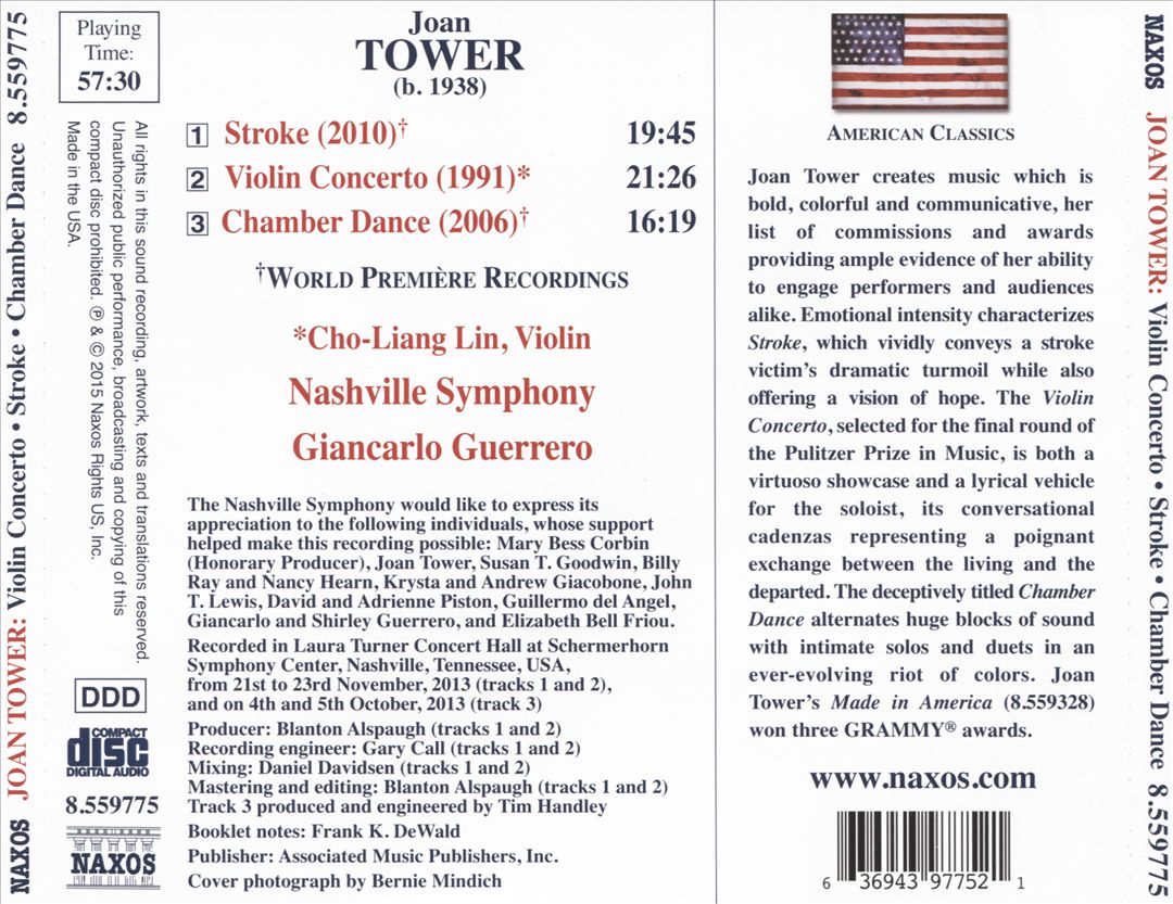 Joan Tower: Violin Concerto; Stroke; Chamber Dance cover art