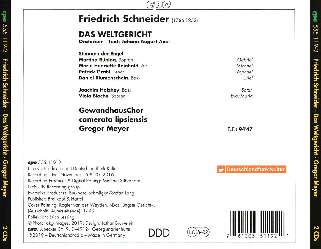 Friedrich Schneider: Das Weltgericht cover art