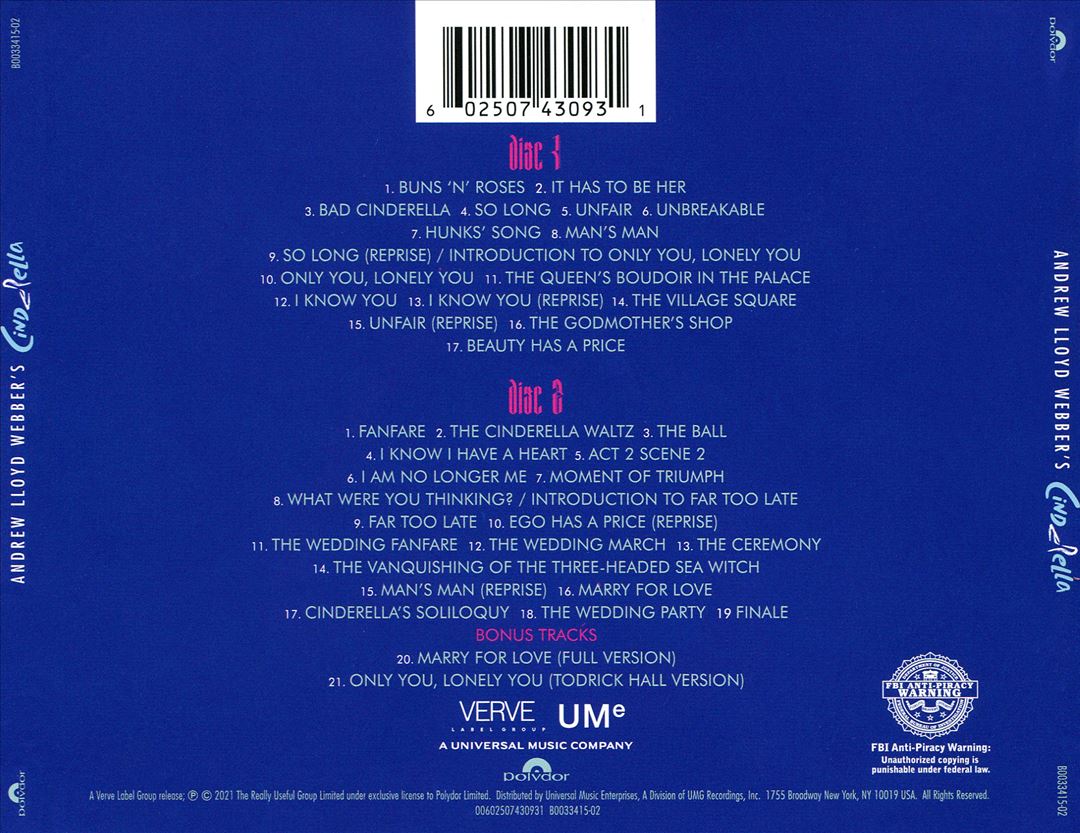 Andrew Lloyd Webber's Cinderella [Original West End Cast Recording] cover art