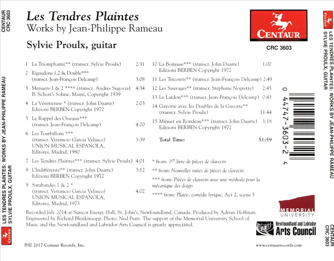 Tendres Plaintes: Works by Jean-Philippe Rameau cover art