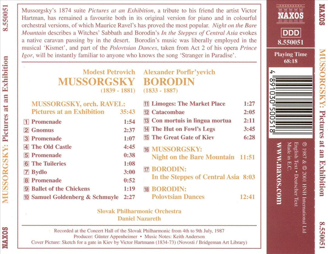 Mussorgsky: Pictures at an Exhibition; Night on the Bare Mountain; Borodin: In the Steppes of Central Asia cover art