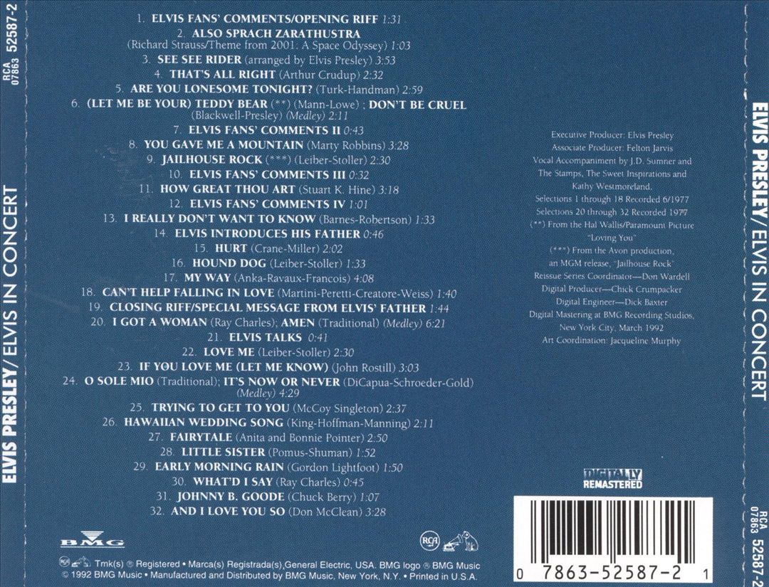 Elvis in Concert cover art