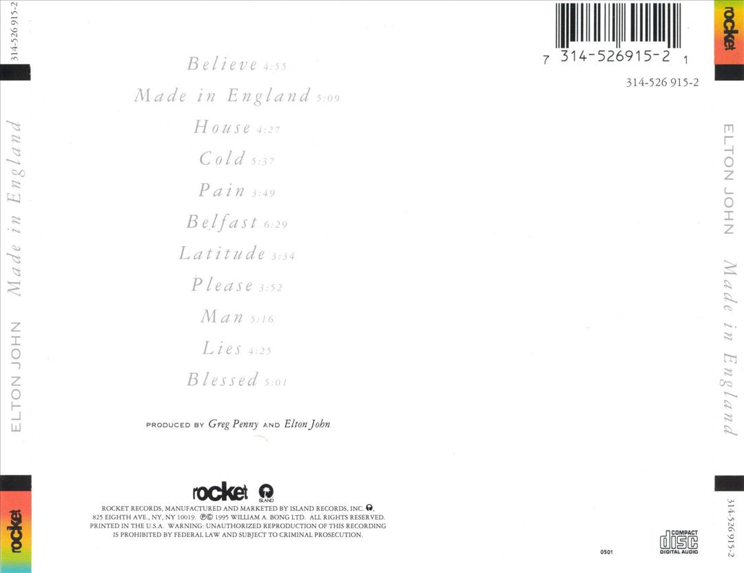 Made in England cover art