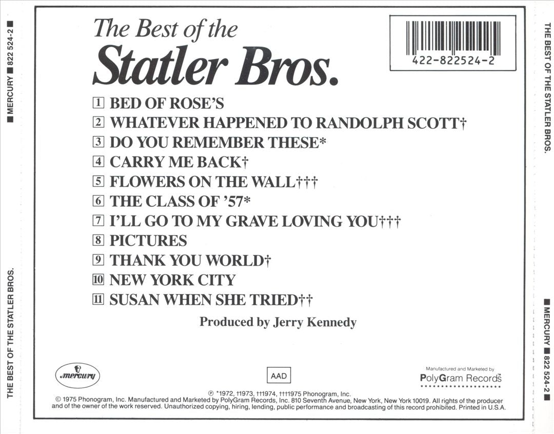 Best of the Statler Brothers cover art