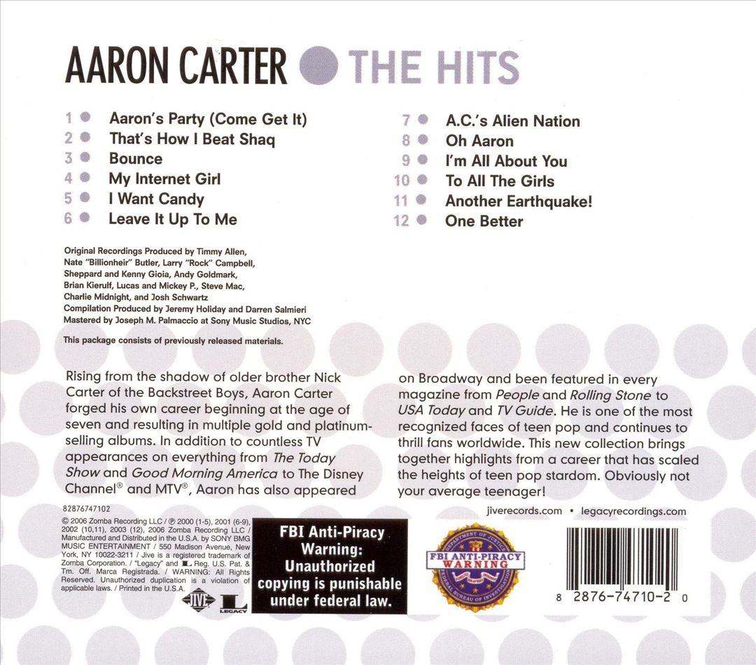 Come Get It: The Very Best of Aaron Carter cover art