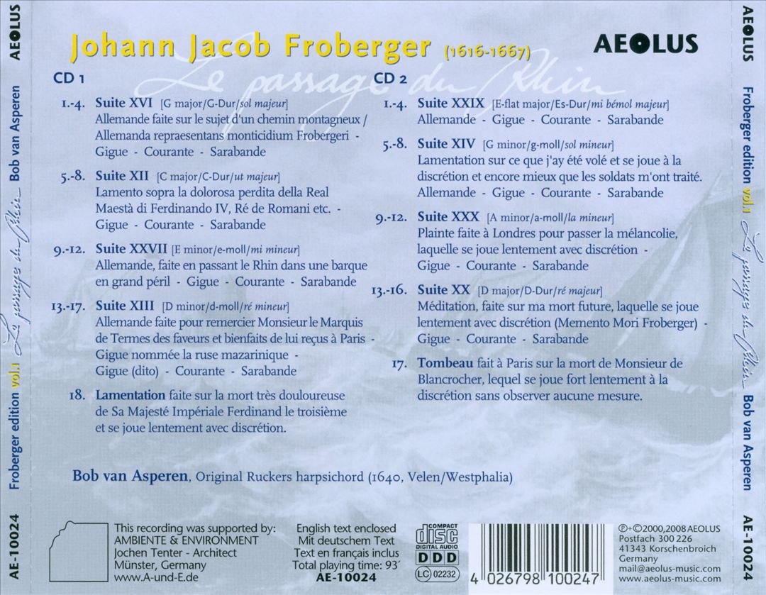 Johann Froberger: Le passage du Rhin cover art