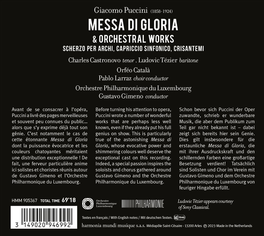 Puccini: Messa di Gloria & Orchestral Works cover art