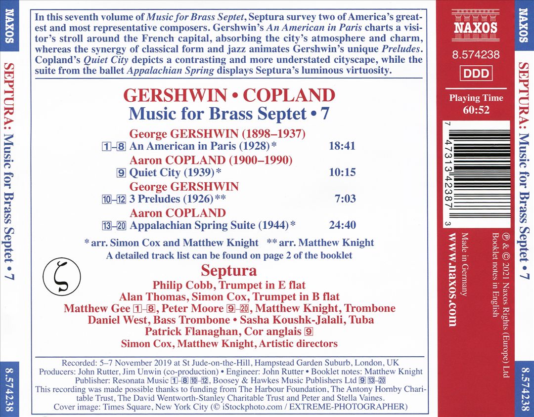 Music for Brass Septet, Vol. 7: Gershwin, Copland cover art