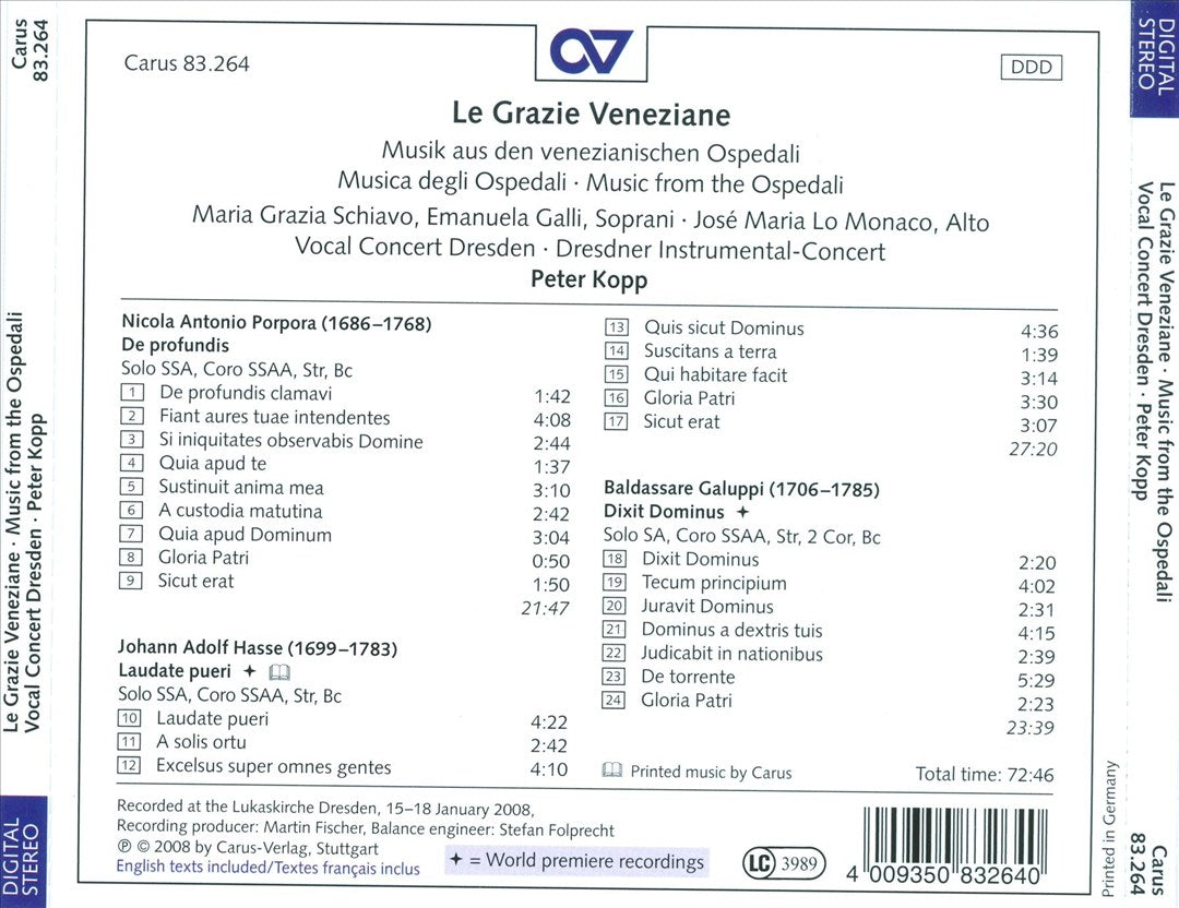Grazie Veneziane: Music from the Ospedali cover art