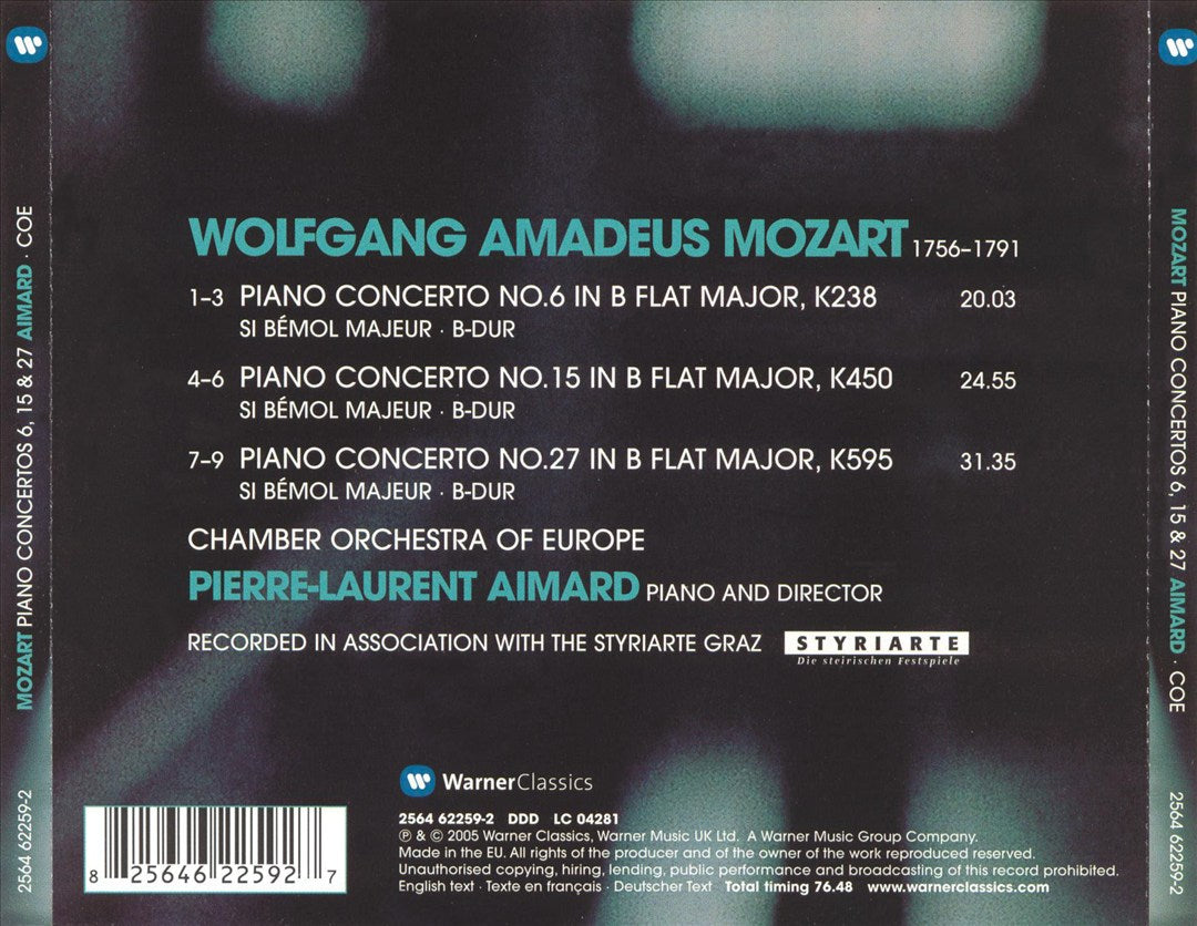 Mozart: Piano Concertos Nos. 6, 15 & 27 cover art