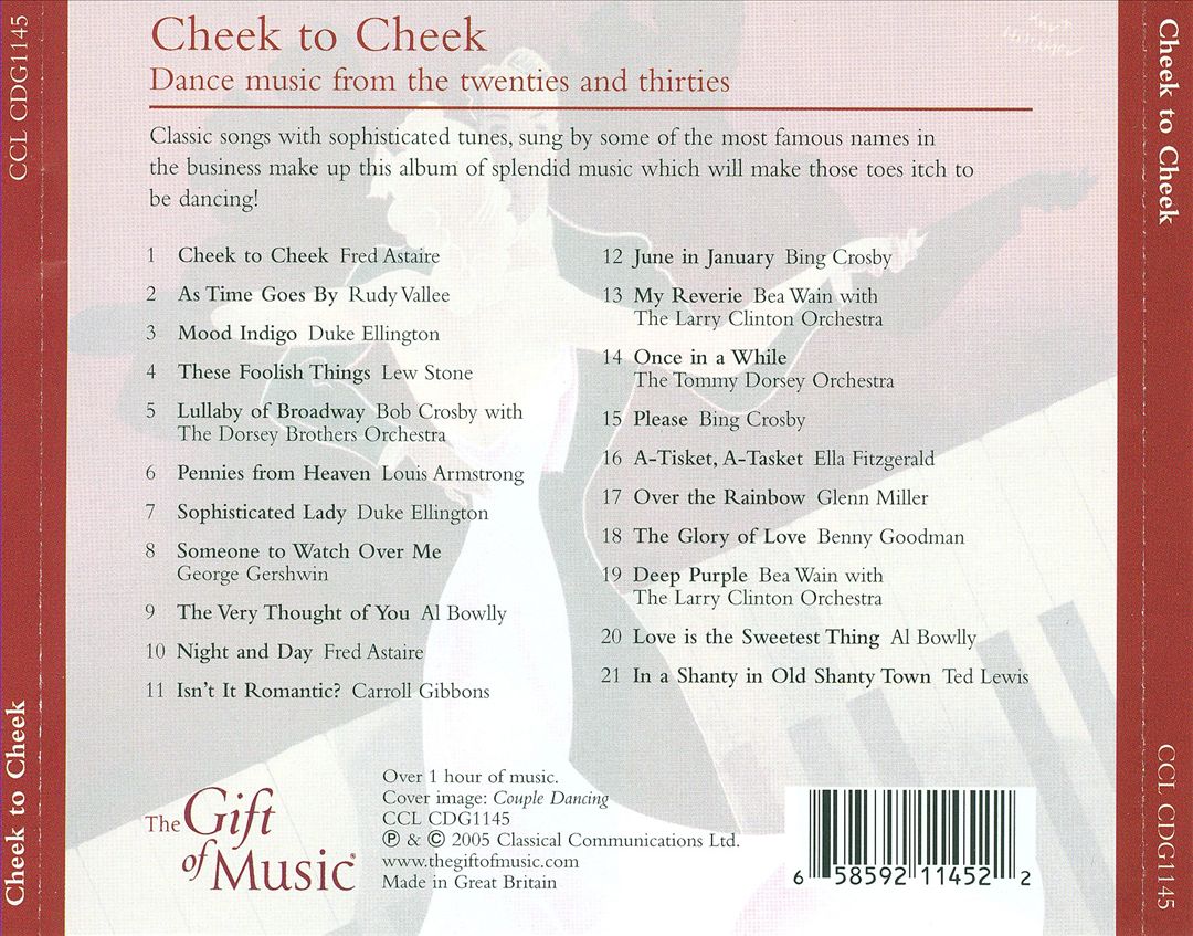 Cheek To Cheek (Dance Music From the Twenties and Thirties) cover art