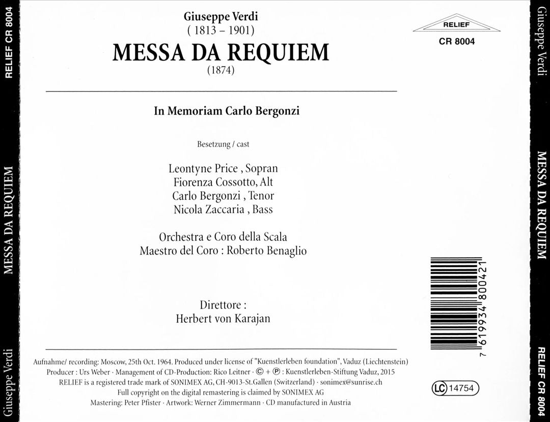 Giuseppe Verdi: Messa da Requiem [1964] cover art