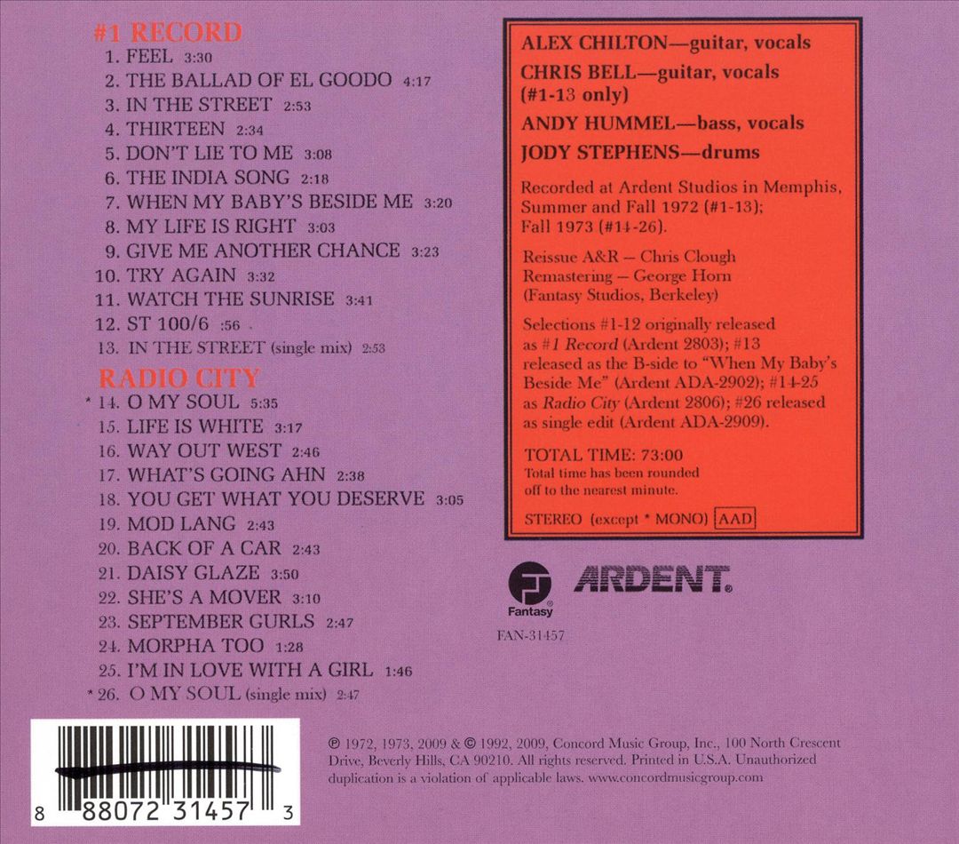 #1 Record/Radio City [Bonus Tracks] cover art