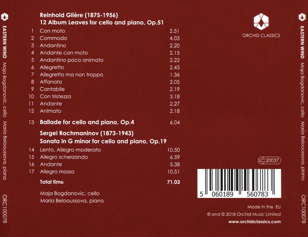 Eastern Wind: Glière, Rachmaninov cover art