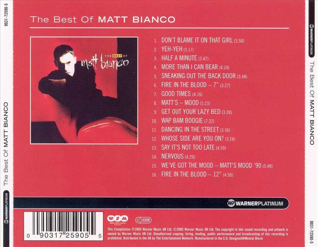 The Best of Matt Bianco: Platinum Collection cover art