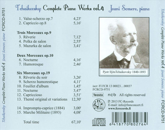 Piotr Tchaikovsky: Complete Piano Works, Vol. 4 cover art