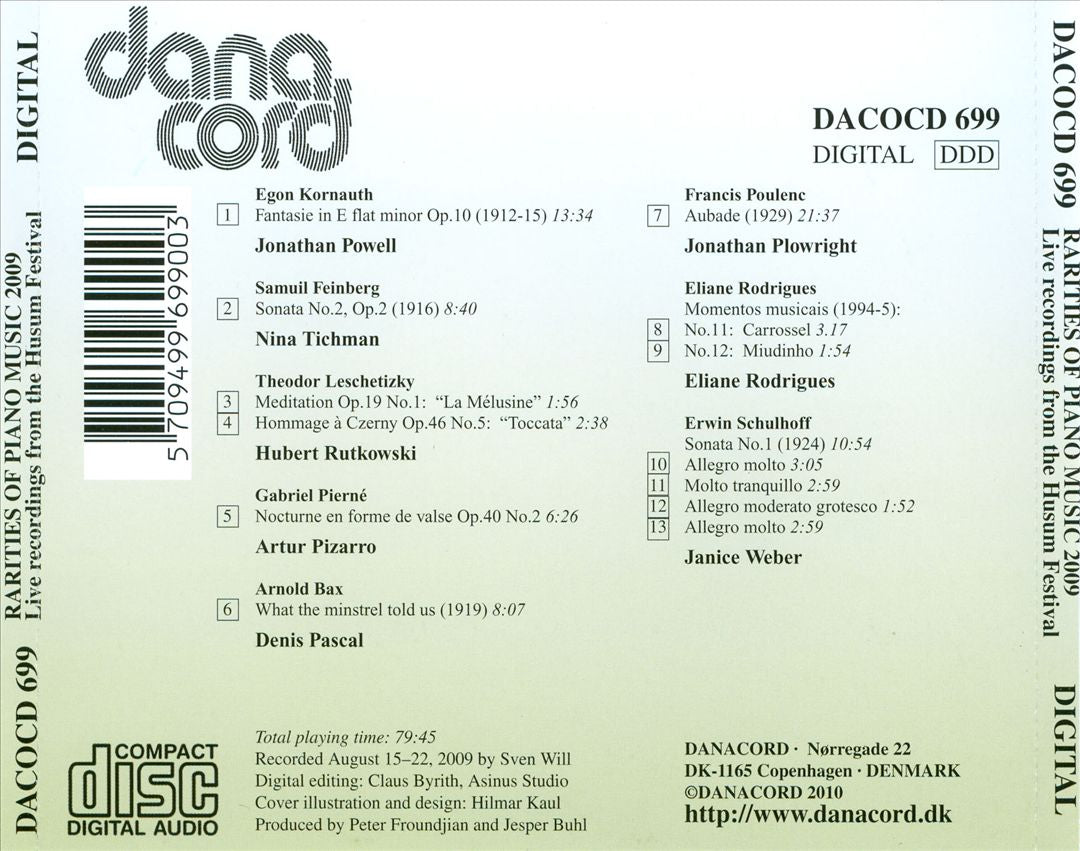 Rarities of Piano Music at Schloss vor Husum cover art