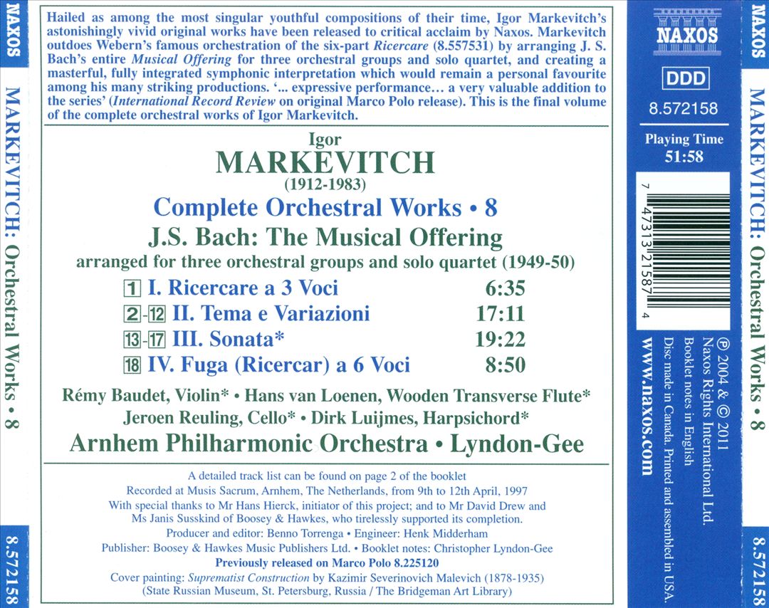 Igor Markevitch: Complete Orchestral Works, Vol. 8 cover art