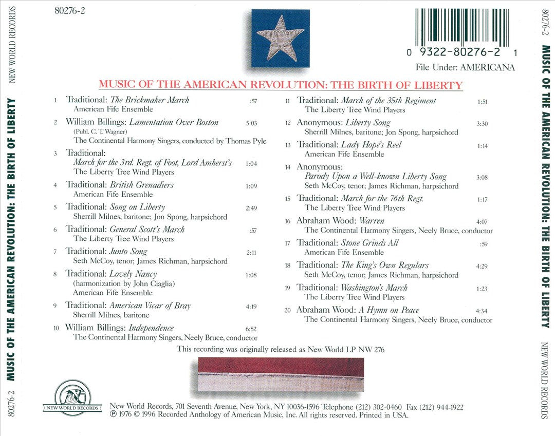 Music of the American Revolution: The Birth of Liberty cover art