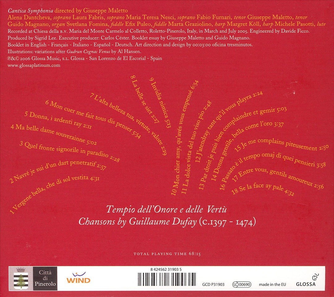 Tempio dell'Onore e delle Vertù: Chansons by Guillaume Dufay cover art