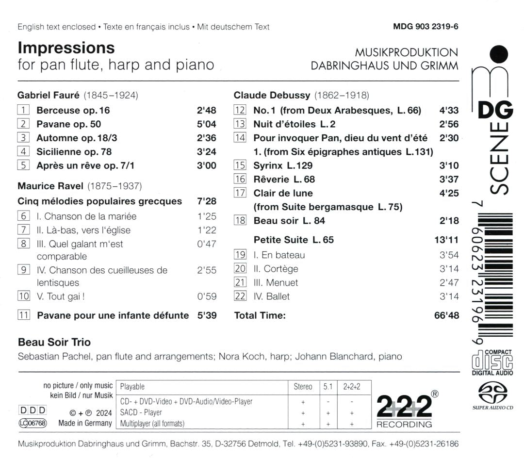 Impressions: For Pan Flute, Harp and Piano cover art