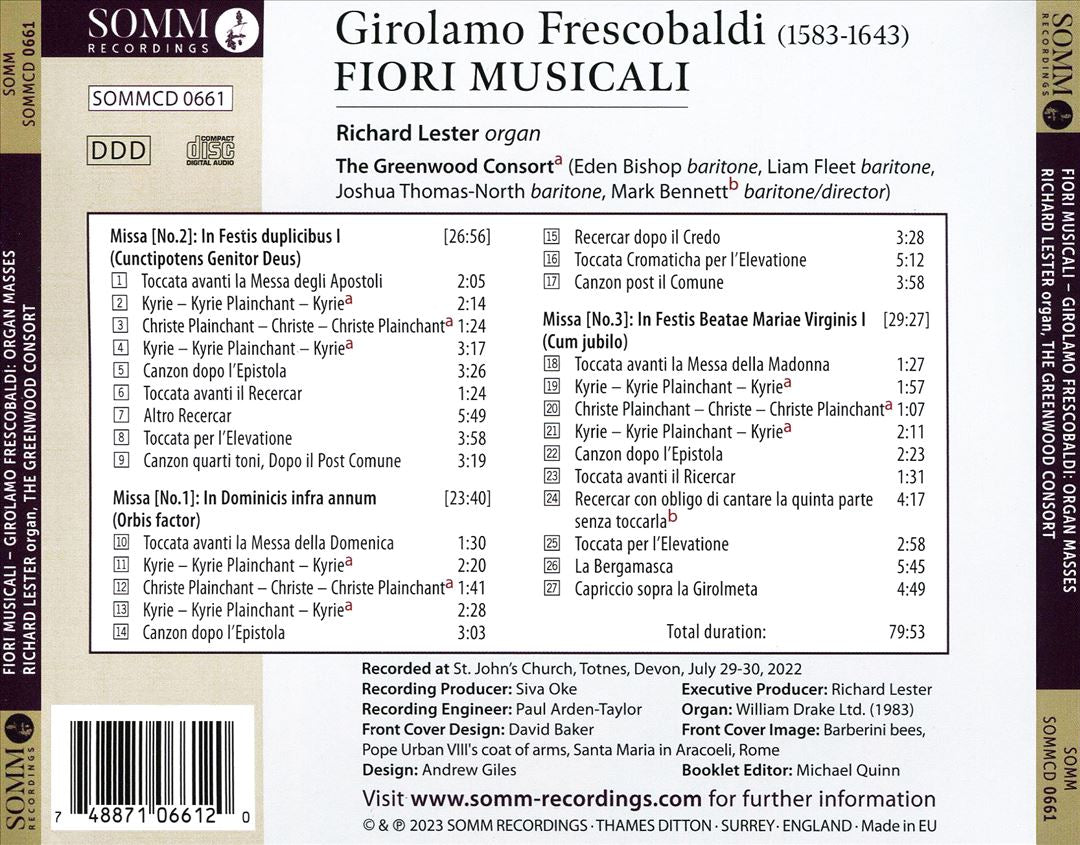 Girolamo Frescobaldi: Fiori musicali - Organ Masses cover art