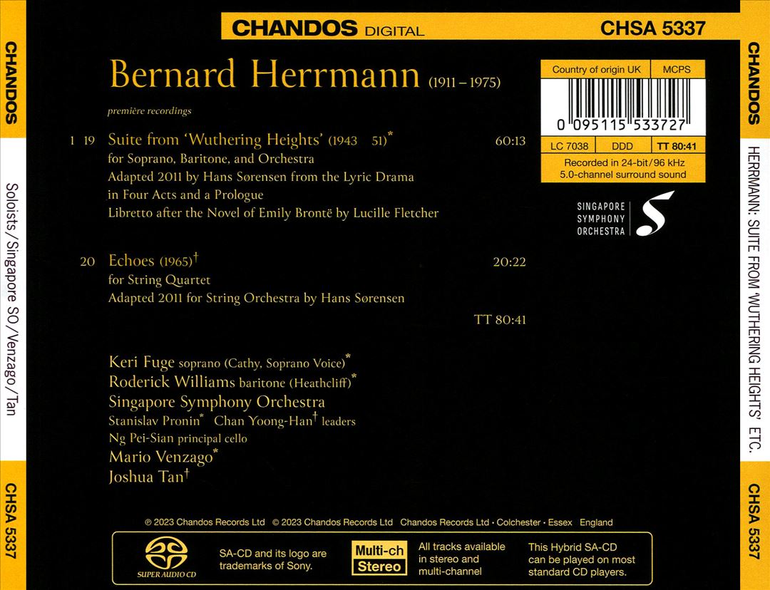 Bernard Herrmann: Suite from Wuthering Heights; Echoes for Strings cover art