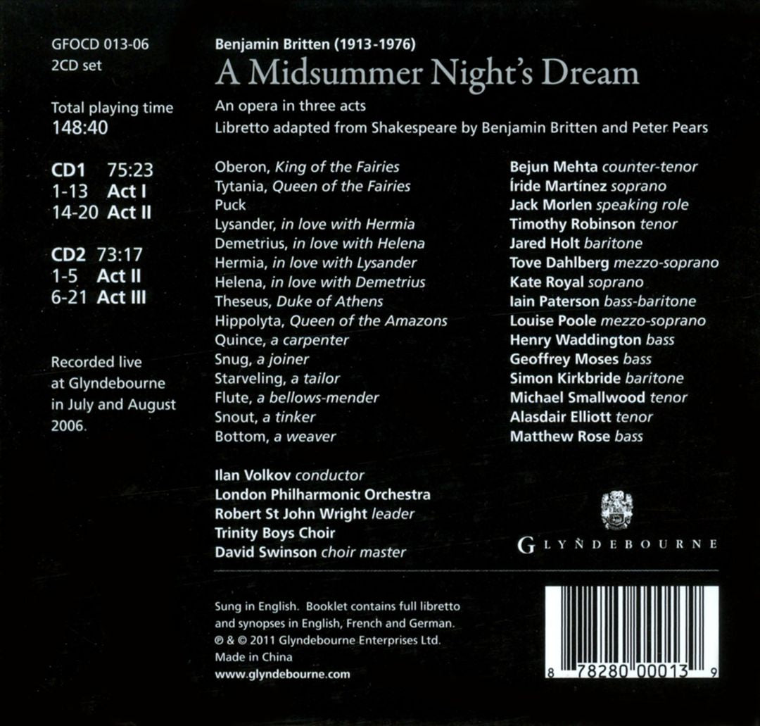 Britten: A Midsummer Night's Dream cover art