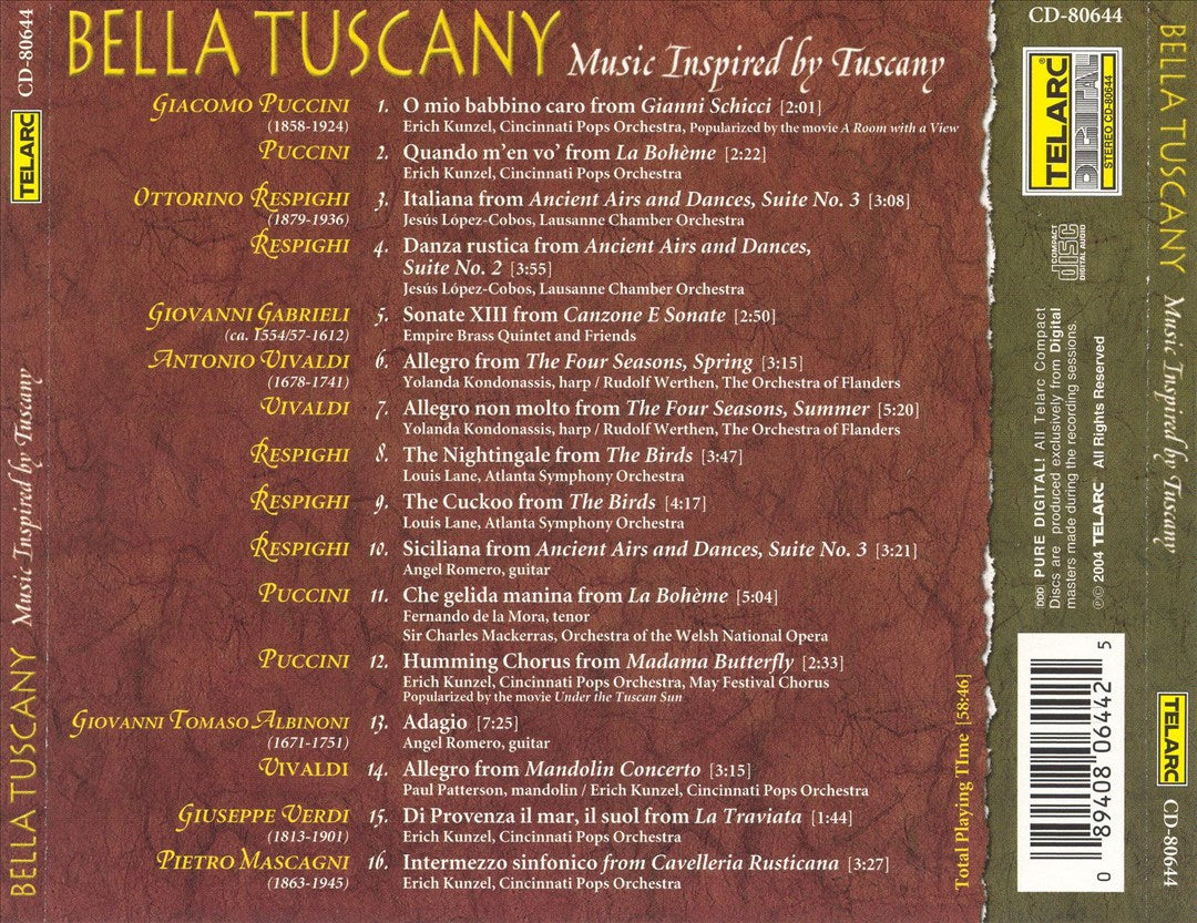 Bella Tuscany: Music Inspired by Tuscany cover art