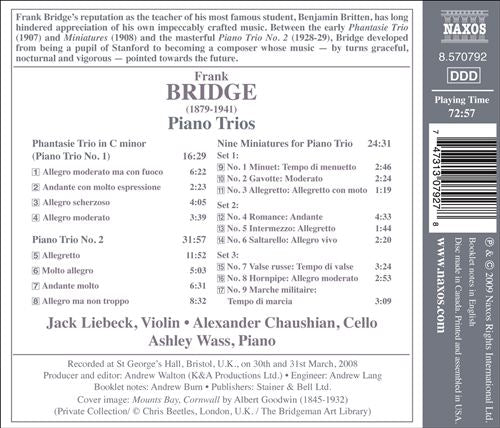 Bridge: Piano Trio No. 2; Phantasie Trio; Miniatures cover art
