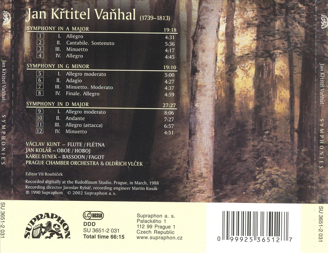 Vanhal: Symphonies cover art