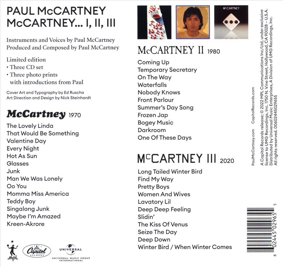 McCartney I/II/III cover art