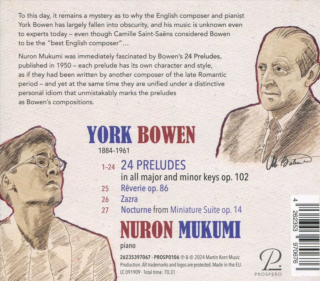 Portraits of Bowen: York Bowen 24 Preludes in all major and minor Keys Op. 102 cover art